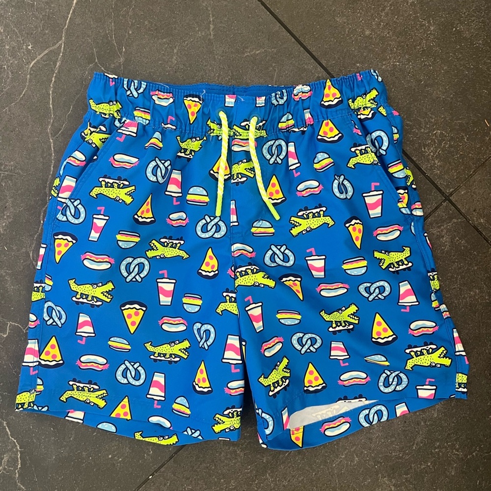 Cat & Jack Blue Swim Trunks with Fun Print
